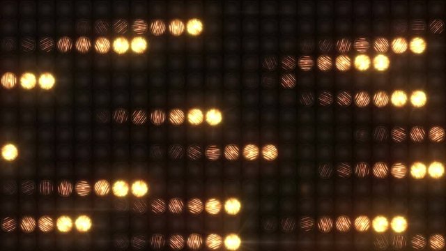 Horizontally flying meteors on a wall of light, loop