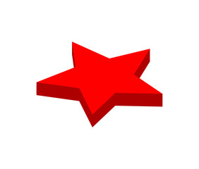 Red star isometric view from above vector on white background