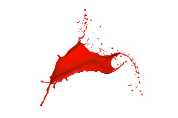 Red paint splash isolated on white background