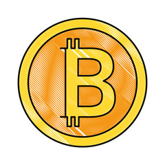 bitcoin virtual money icon vector illustration design