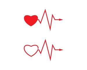 heart beat line vector