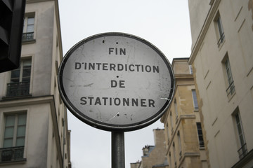 Obraz premium Paris,France-January 27, 2018: A picture of traffic sign in Paris, France.