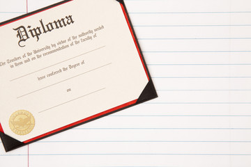 Symbols Representing Graduation on Ruled Notebook Paper