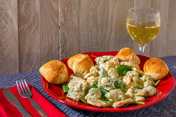 Gnocchi with chicken in a creamy garlic, Asiago sauce © Ken