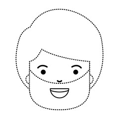 young man with beard head avatar character vector illustration design