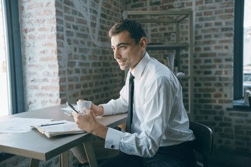 businessman in cafe