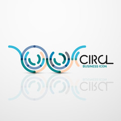 Naklejka premium Abstract swirl lines symbol, circle logo icon
