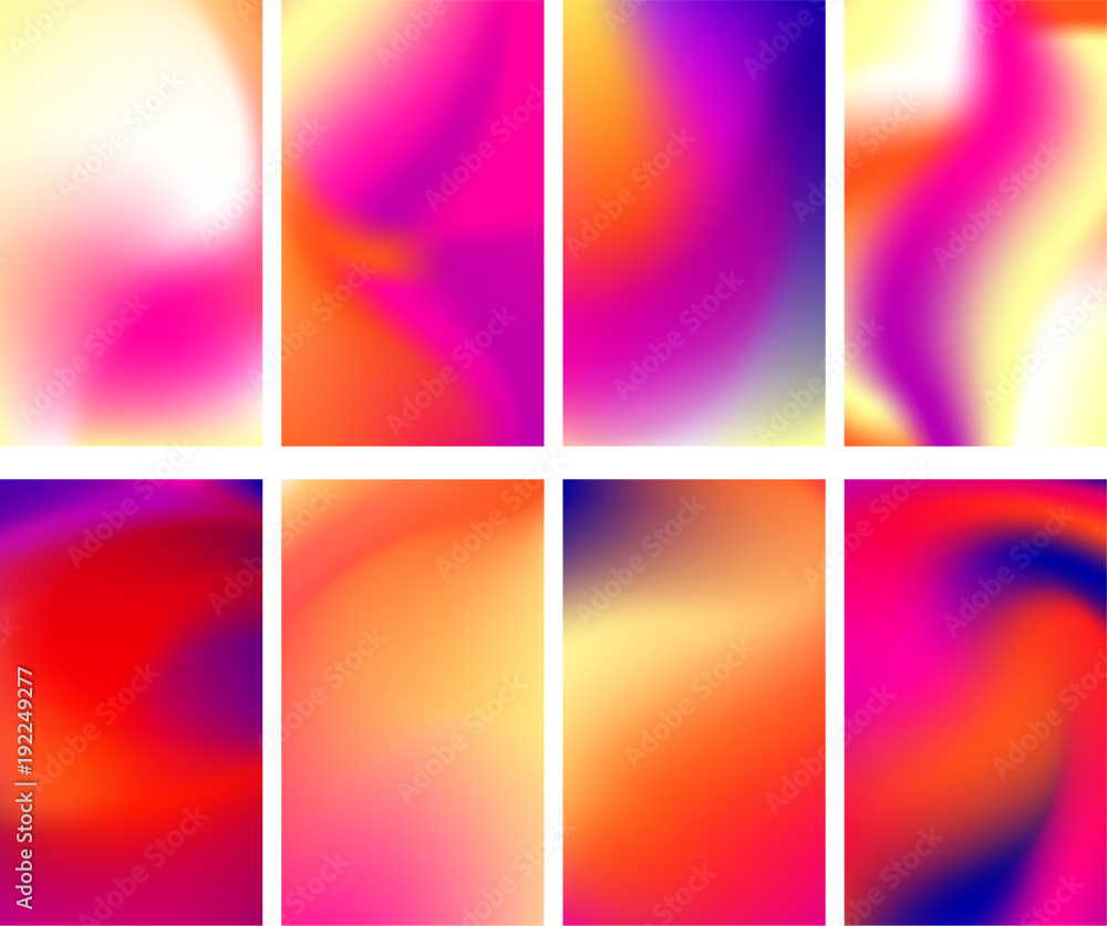 Aufkleber fluid iridescent multicolored backgrounds. vector illustration of fluids. background set with hologr