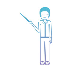 male teacher with pointing stick vector illustration design