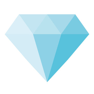 blue diamond icon on white background. blue diamond sign. flsy style. diamond logo. jewelly shop sign. abstract diamond symbol.