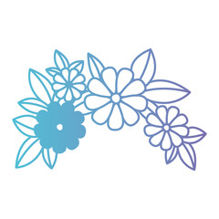 cute floral crown decoration icon vector illustration design