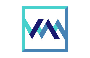 WM Square Ribbon Letter Logo