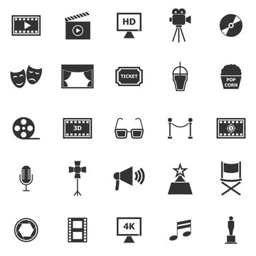 Movie icons on white background