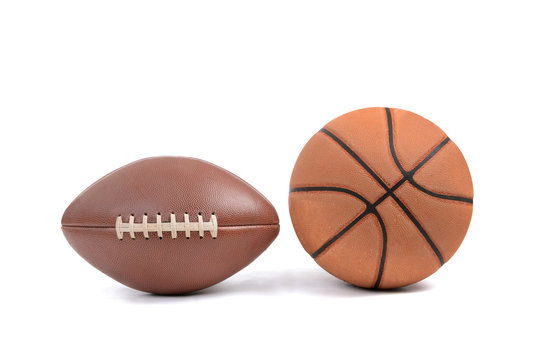 Football And Basketball Isolated On A White Background
Sport Concept
