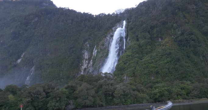 New Zealand Milford Sound Waterfall