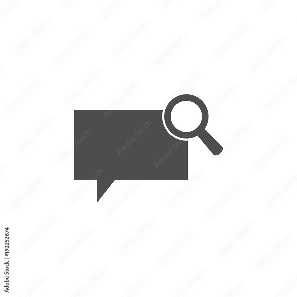Poster bubbles communicating with a magnifying glass icon. elements of web icon. premium quality graphic de