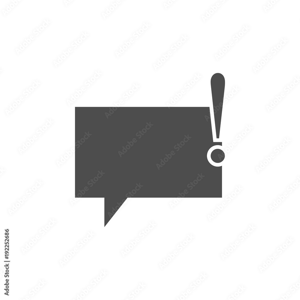 Poster bubbles of communication with an exclamation mark icon. elements of web icon. premium quality graphi