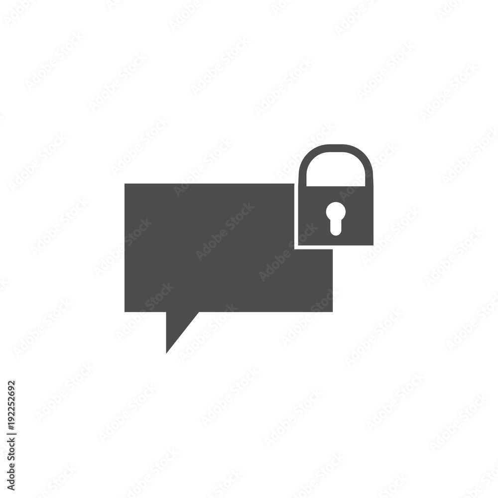 Poster bubbles of communication with the lock icon. elements of web icon. premium quality graphic design ic