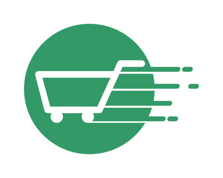 Fast Trolley Cart Carry Carriage Image Vector Icon Logo