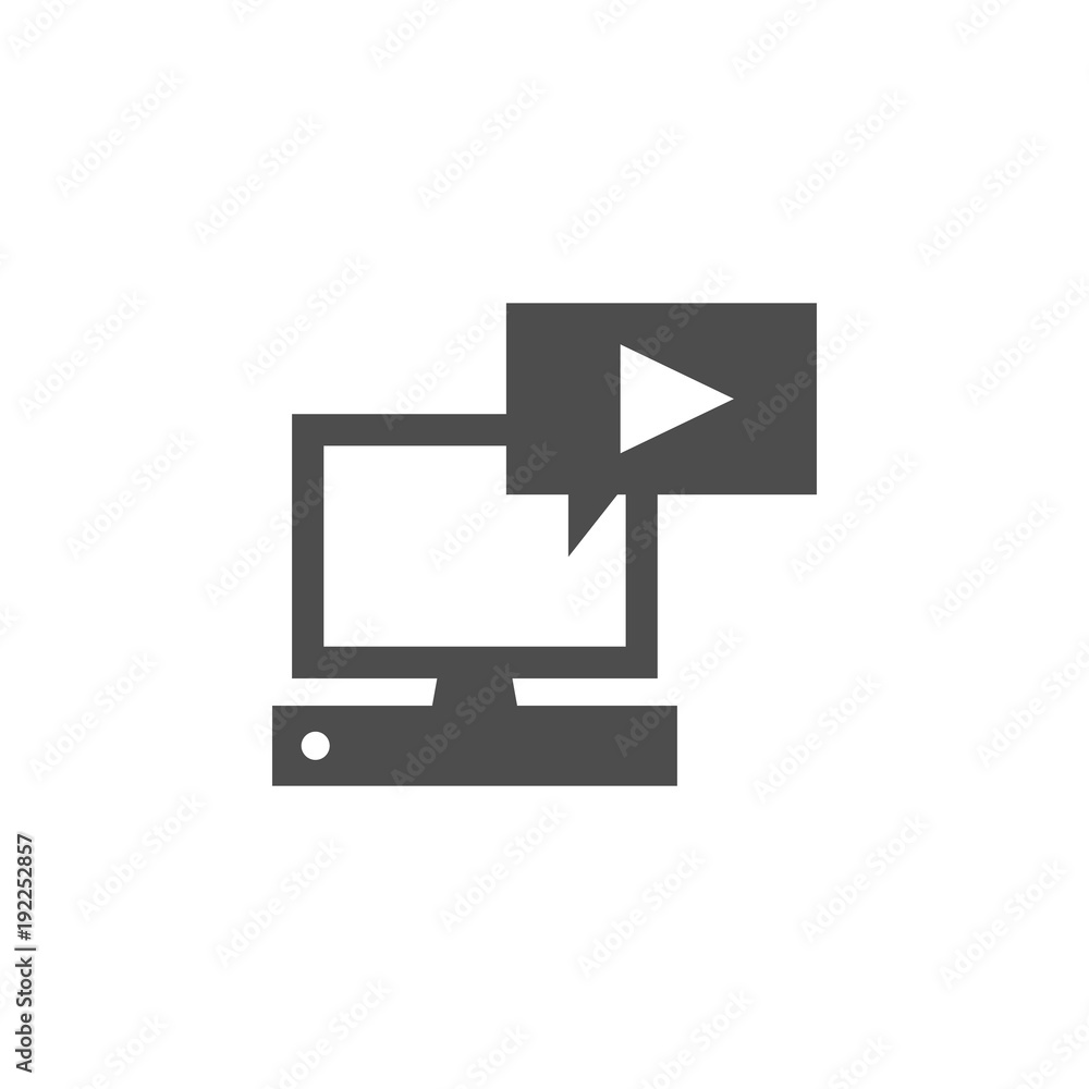 Poster player on the computer icon. elements of web icon. premium quality graphic design icon. signs and sy