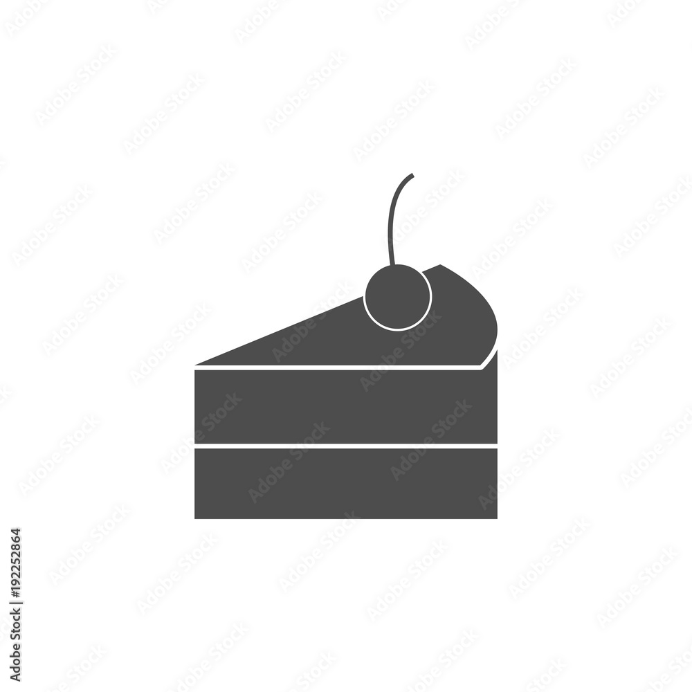 Poster piece of cake with cherry icon. elements of web icon. premium quality graphic design icon. signs and