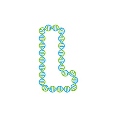 L Dna Letter Logo Icon Design