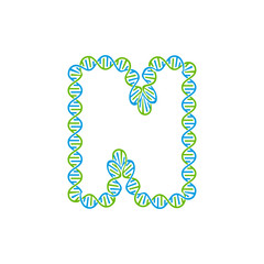 N Dna Letter Logo Icon Design