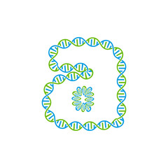 A Dna Letter Logo Icon Design