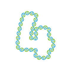 4 Dna Letter Logo Icon Design