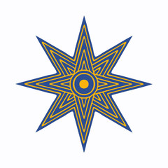 Vector illustration: The Star of Ishtar, Symbol of Inanna, also called Star of Venus. Eight point star or variant of Ishtar Octagram.