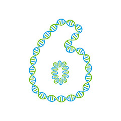 6 Dna Letter Logo Icon Design