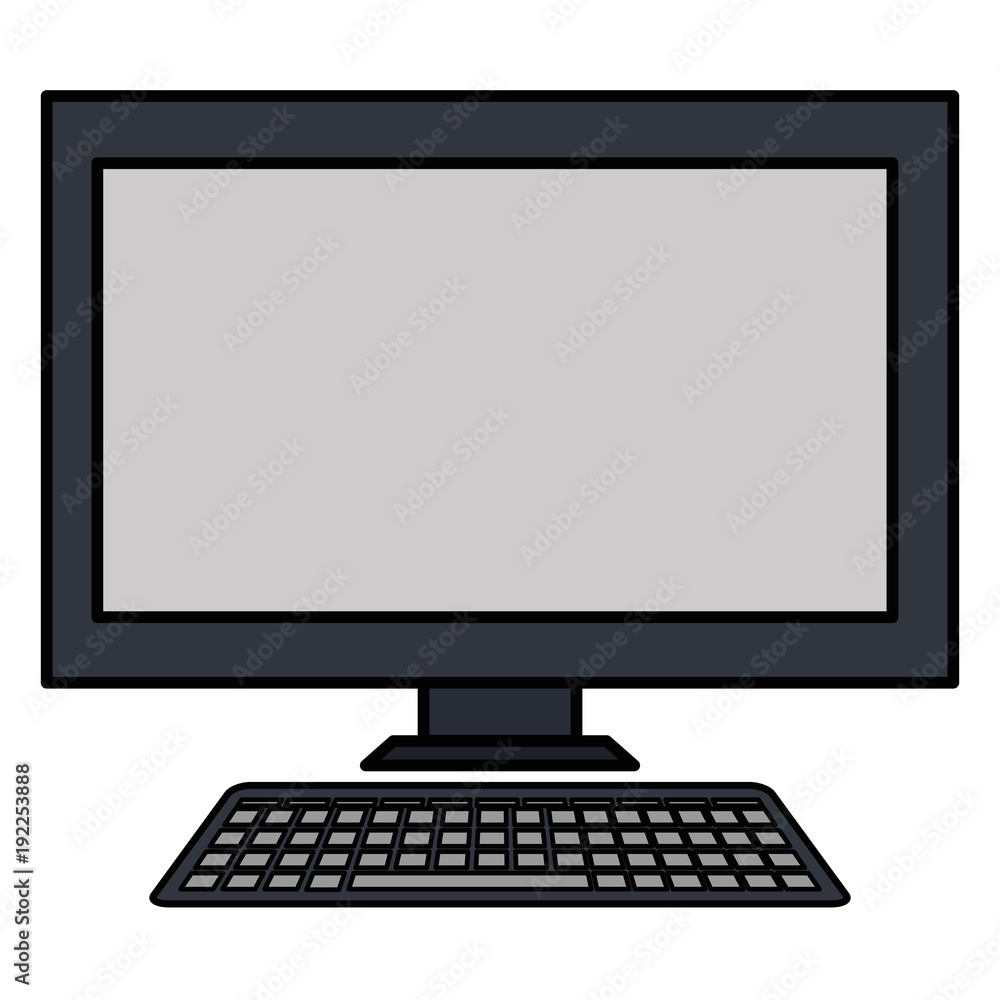 Poster desktop computer display icon vector illustration design