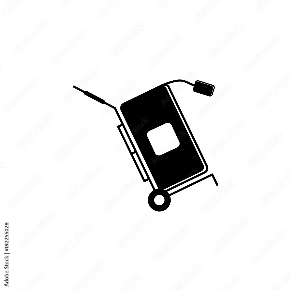 Poster suitcase on a cart icon. element of logistic for mobile concept and web apps. icon for website desig