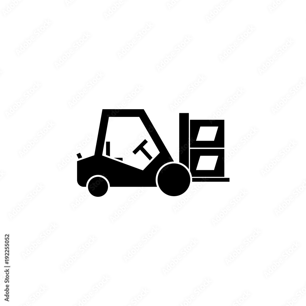 Poster loading equipment with packing box icon. element of logistic for mobile concept and web apps. icon f