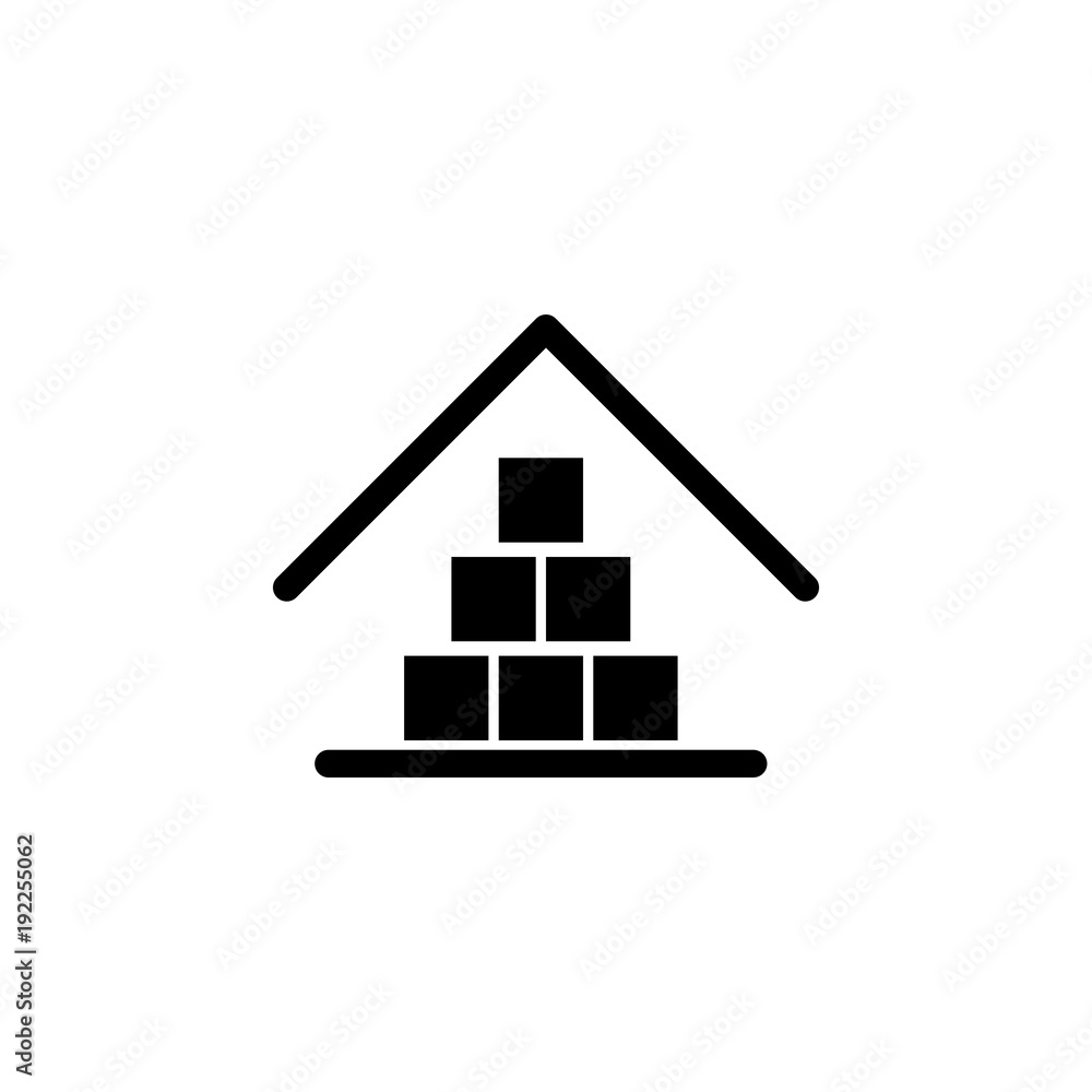 Poster warehouse with packing box icon. element of logistic for mobile concept and web apps. icon for websi