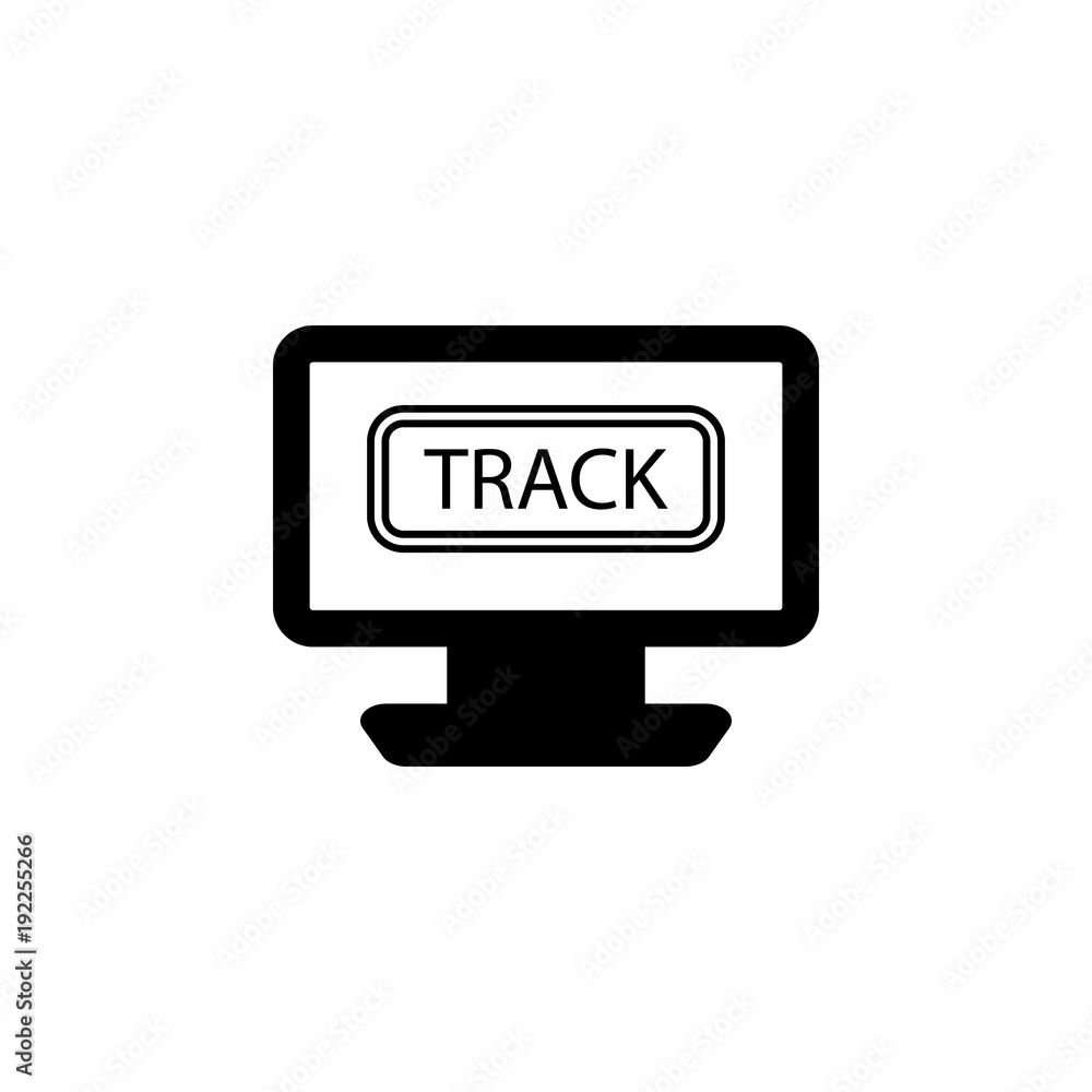 Poster on the monitor delivery truck icon. element of logistic for mobile concept and web apps. icon for we