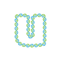 U Dna Letter Logo Icon Design