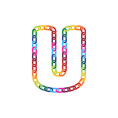 U Colorful Link Letter Logo Icon Design