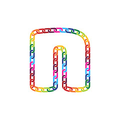 N Colorful Link Letter Logo Icon Design