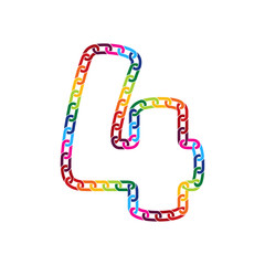 4 Colorful Link Letter Logo Icon Design