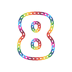 8 Colorful Link Letter Logo Icon Design