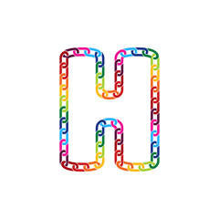 H Colorful Link Letter Logo Icon Design