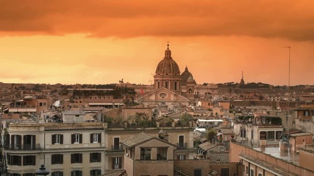 4K Rome Skyline footage