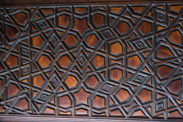 Ottoman Turkish  art with geometric patterns on wood