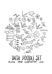 Info doodle illustration circle form on a4 paper wallpaper line sketch style eps10