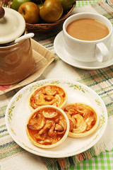 Cashew nut cookie  on the tablecloth      