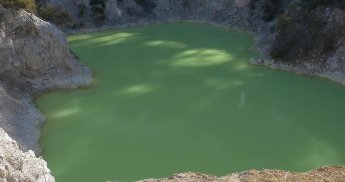 New Zealand Geothermal Sulphur lake crater