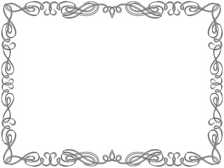 Greeting card with swirl frame