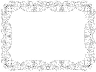 Greeting card with swirl floral frame