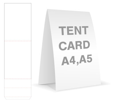 tent card die cut mock up template vector